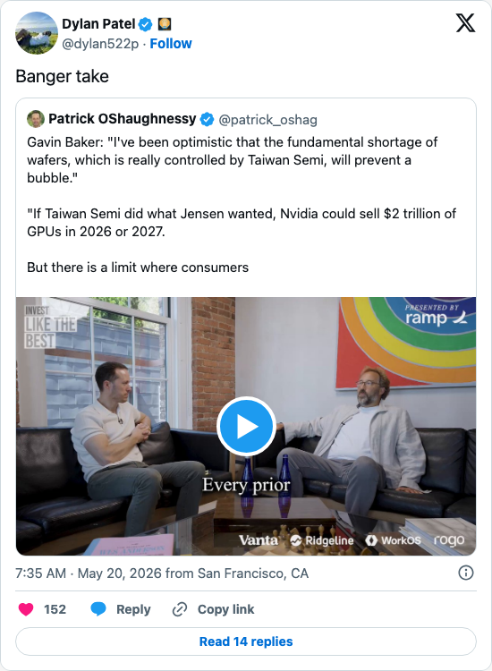 Timeline screenshot: Banger take https://t.co/NCoWV0Hq2K