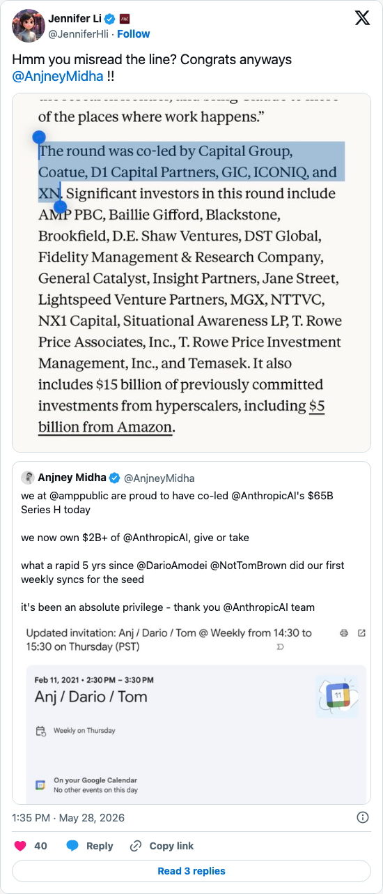 Timeline screenshot: Hmm you misread the line? Congrats anyways @AnjneyMidha !! https://t.co/fUAzHXYqkO pic.twitter.com/arurUkLq3d