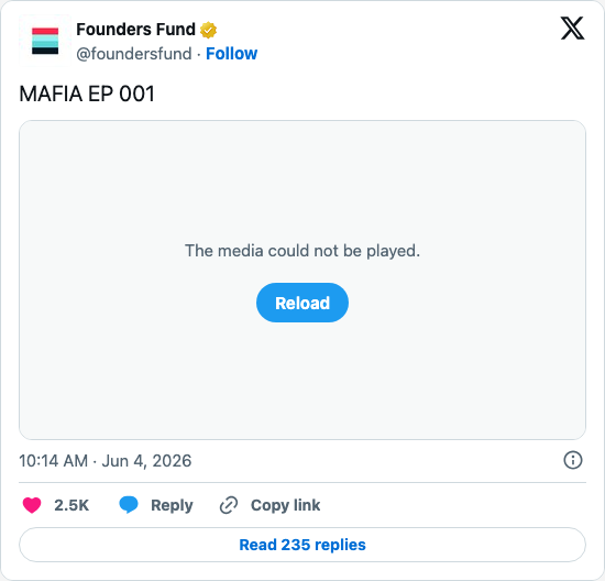 Timeline screenshot: MAFIA EP 001 pic.twitter.com/FDijsKFdJN