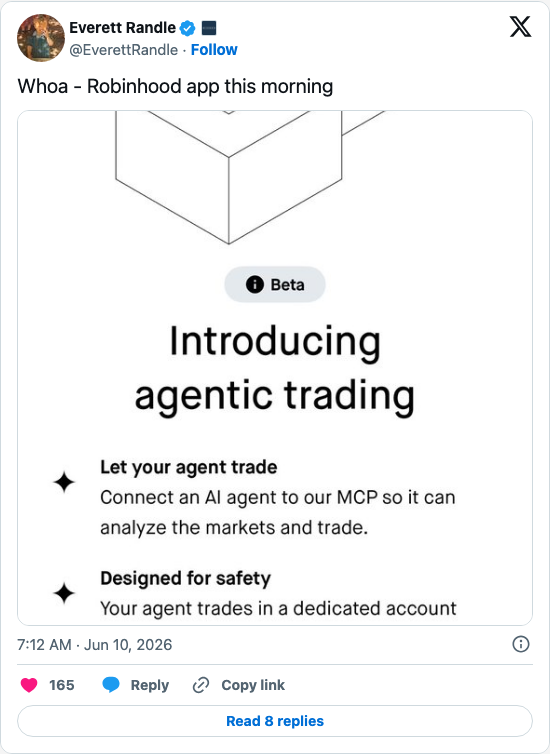 Timeline screenshot: Whoa - Robinhood app this morning pic.twitter.com/Yif2LCA7Ek