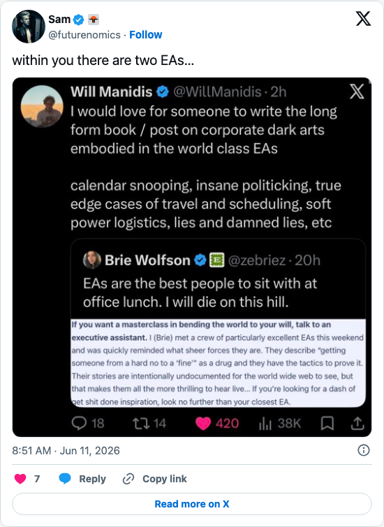 Timeline screenshot: within you there are two EAs… pic.twitter.com/tcnU1zgW10