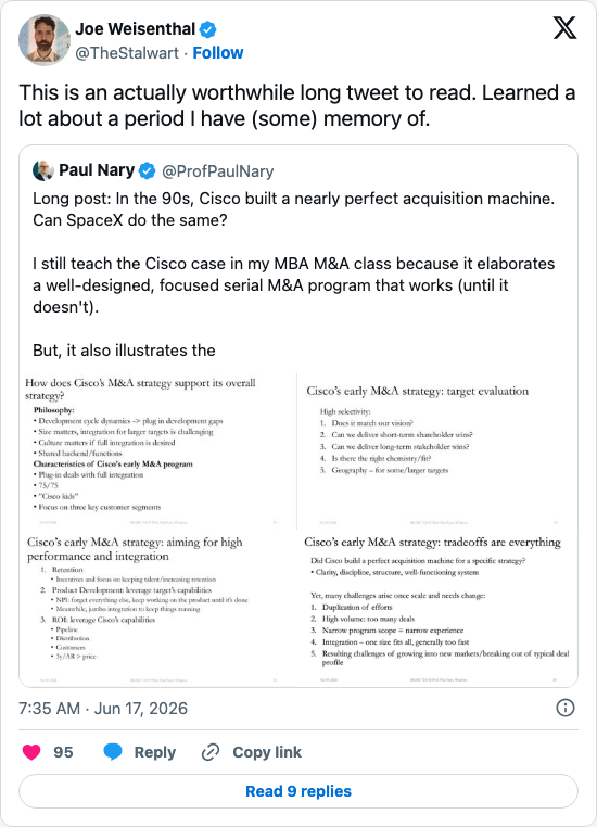 Timeline screenshot: This is an actually worthwhile long tweet to read. Learned a lot about a period I have (some) memory of. https://t.co/rhAm8rY6Nc

[quoted @profpaulnary]: Lon…